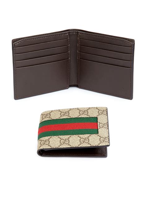 gucci canvas mens wallet|large gucci wallet.